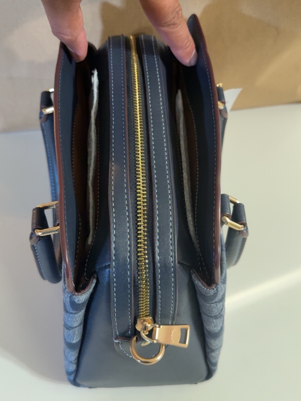 Coach Mini Darcie in Signature Denim Satchel with Matching Wallet - Picture 4 of 11